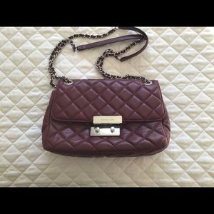 Michael Kors burgundy leather crossbody purse